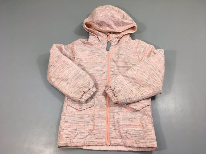 Veste à capuche réversible rose chiné gris/rose pâle, moins cher chez Petit Kiwi