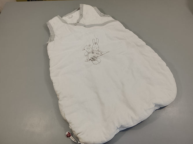 Sac de couchage s.m blanc ouatiné  vache et âne Lola & Paco 64cm, moins cher chez Petit Kiwi