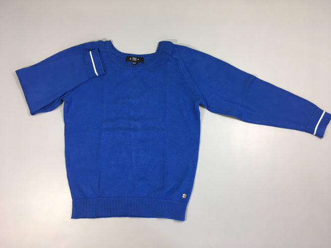 Pull fin bleu électrique, moins cher chez Petit Kiwi