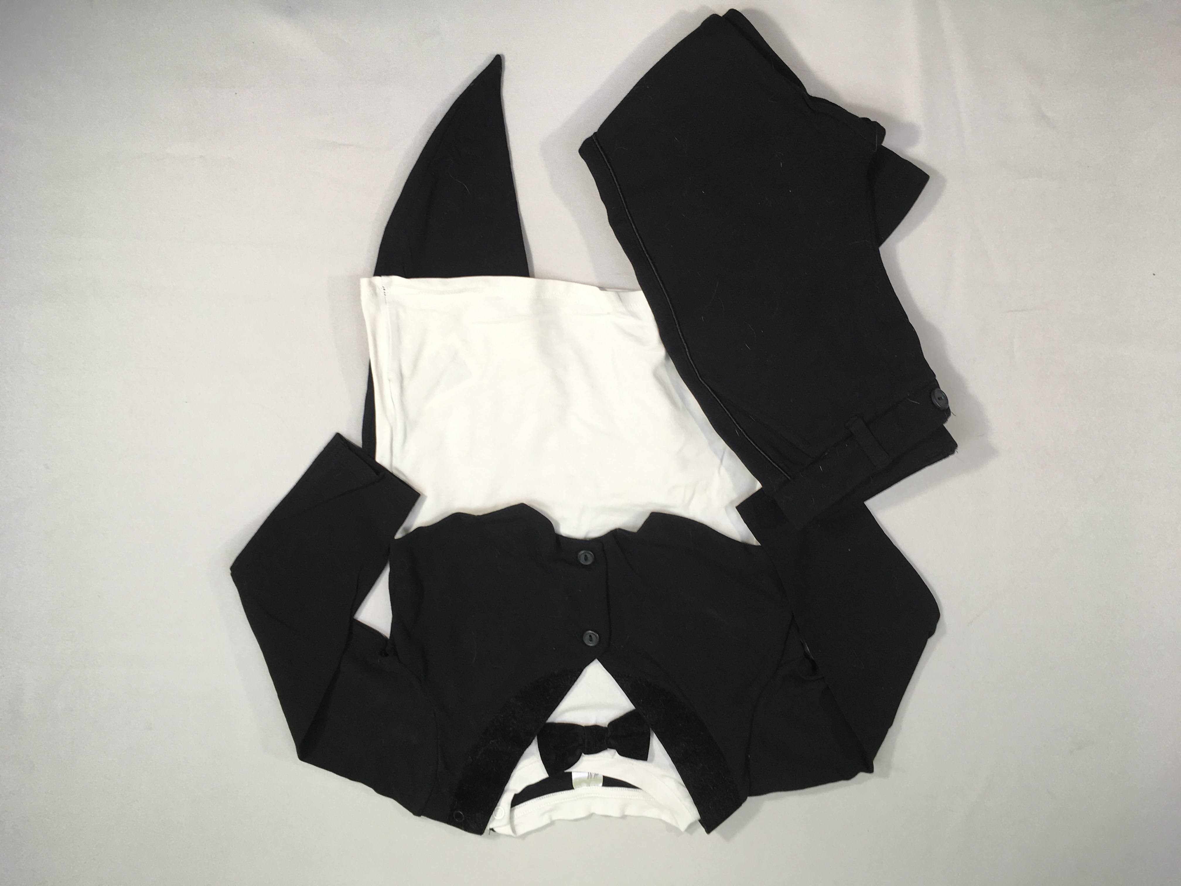 Déguisement T-shirt m.l noir Pingouin + Pantalon chino noir, vampire, Halloween?