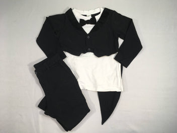 Déguisement T-shirt m.l noir Pingouin + Pantalon chino noir