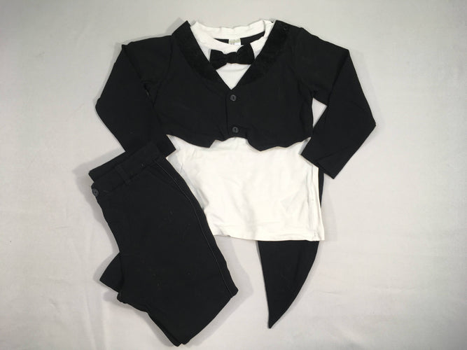 Déguisement T-shirt m.l noir Pingouin + Pantalon chino noir, moins cher chez Petit Kiwi