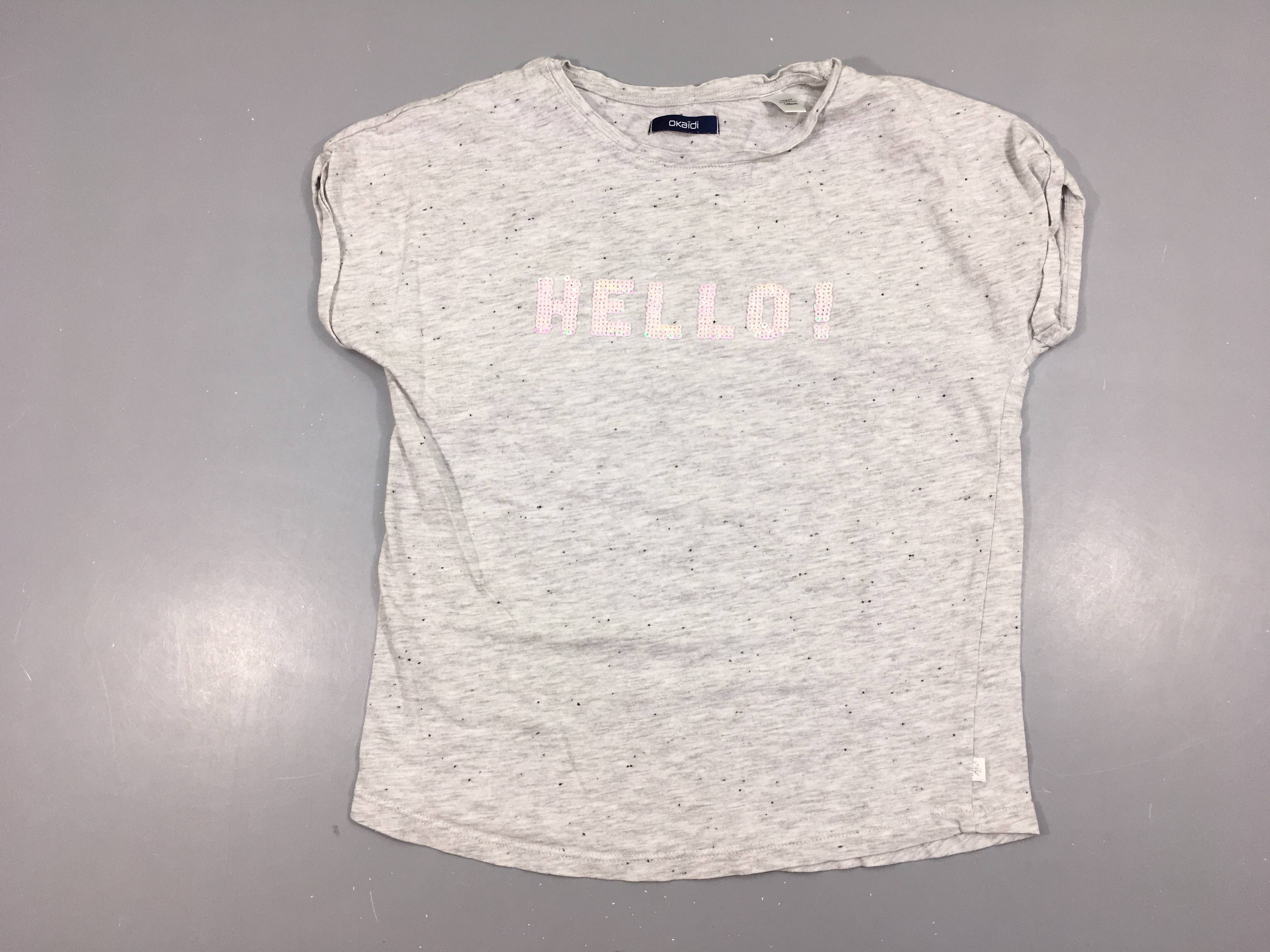T-shirt m.c gris chiné Hello! sequins