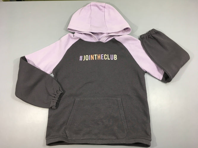 Sweat à capuche gris-lilas jointheclub, moins cher chez Petit Kiwi
