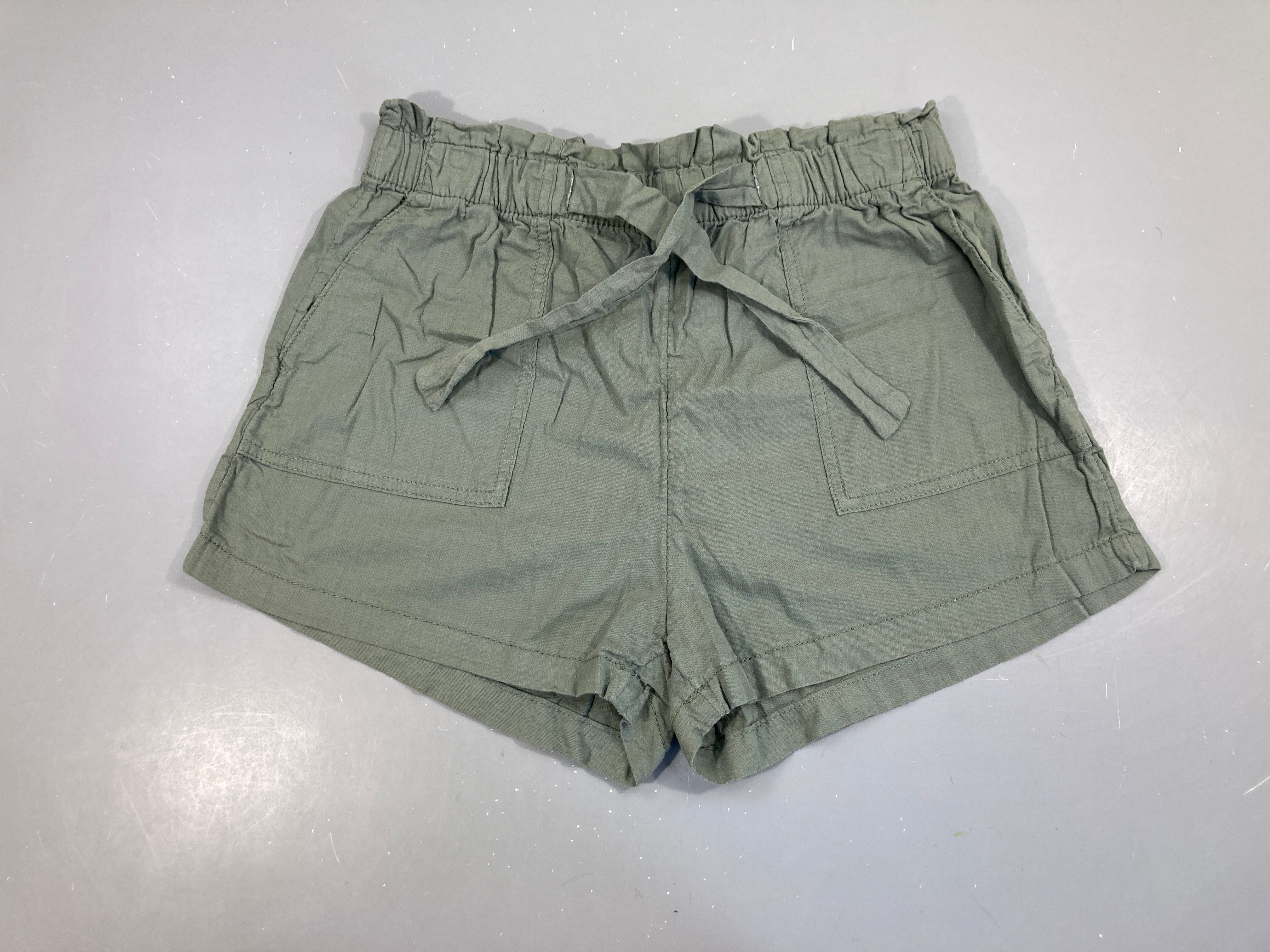 Short coton vert taille élastique