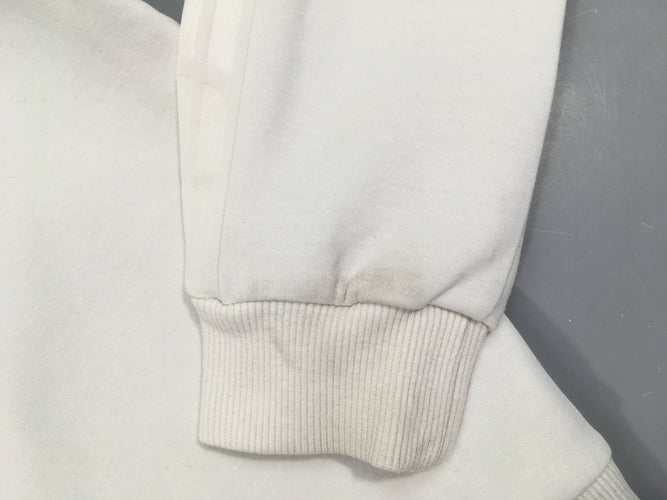 Sweat zippé blanc Guess-Tache bas manche + léger accroc, moins cher chez Petit Kiwi