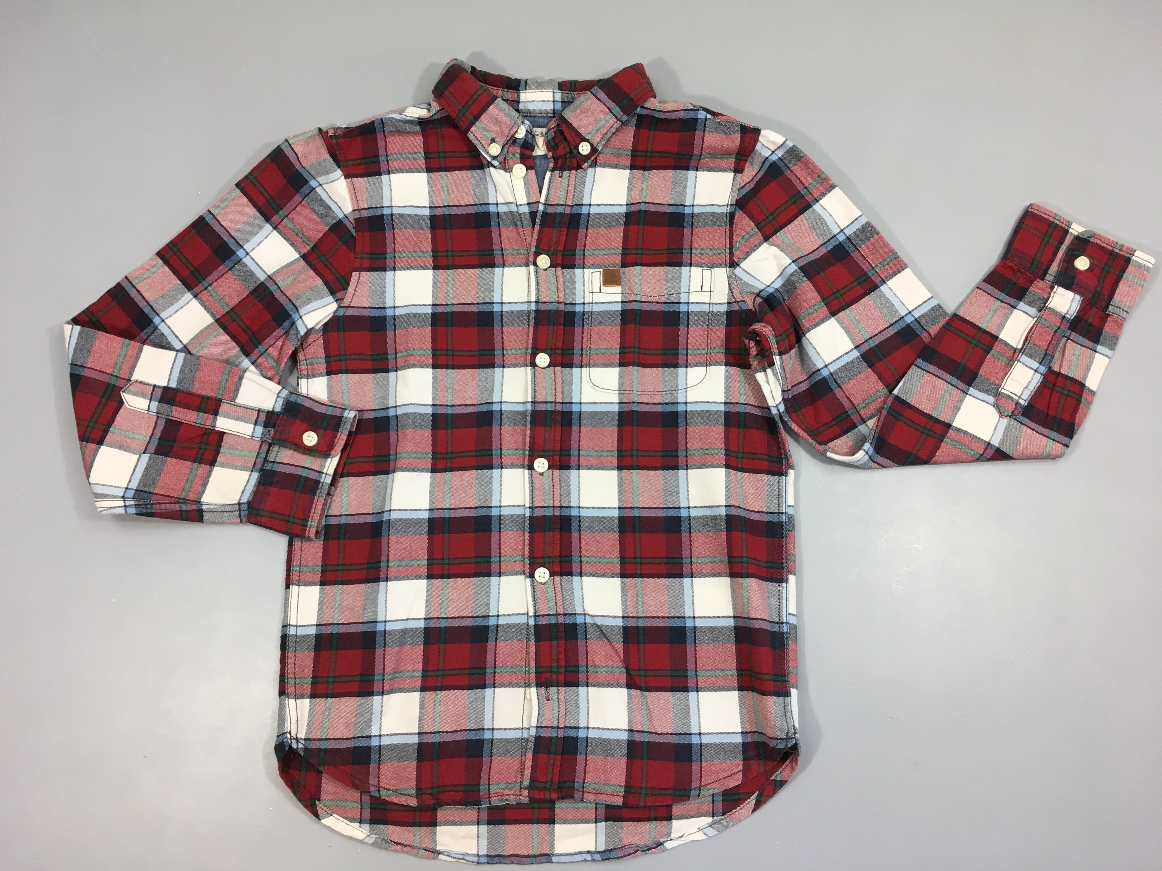 Chemise m.l carreaux rouge/blanc/bleu