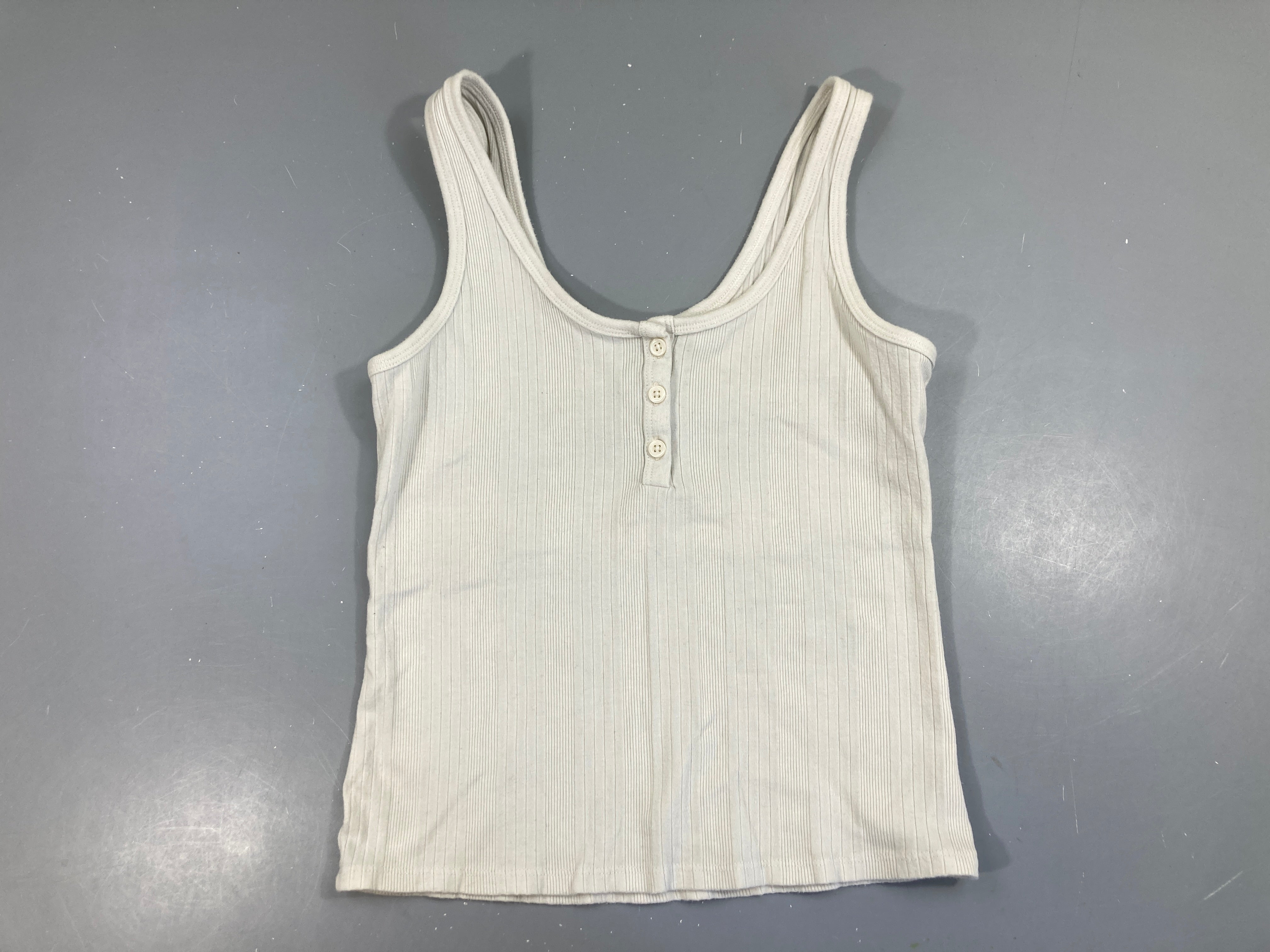 Top côtelé blanc grisé