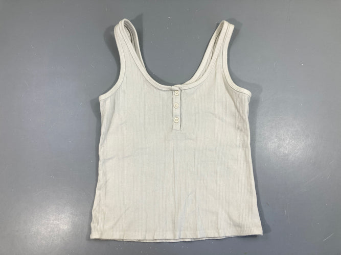 Top côtelé blanc grisé, moins cher chez Petit Kiwi