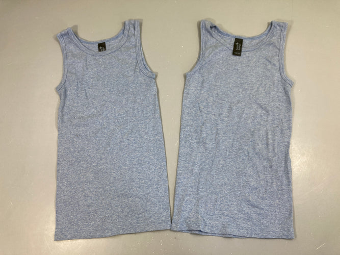 2 Chemisettes s.m bleu chiné, moins cher chez Petit Kiwi