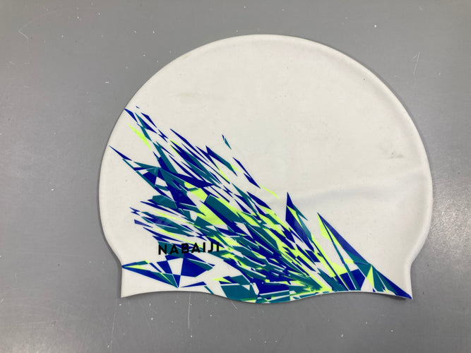 Bonnet silicone blanc graph couleur Nabaiji, moins cher chez Petit Kiwi