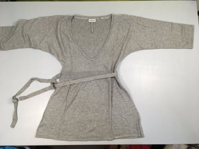 Pull de grossesse gris col V Street One, moins cher chez Petit Kiwi