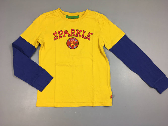 T-shirt m.l jaune sparkle effet superposé, moins cher chez Petit Kiwi