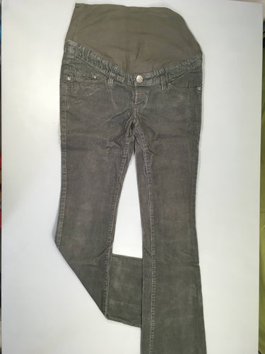 Pantalon de grossesse Flare velours côtelé gris, moins cher chez Petit Kiwi