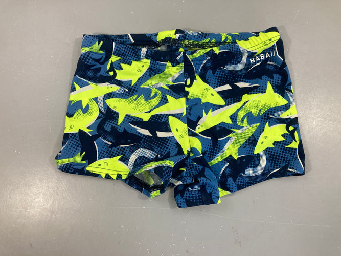 Maillot Boxer bleu requins jaune fluo, moins cher chez Petit Kiwi