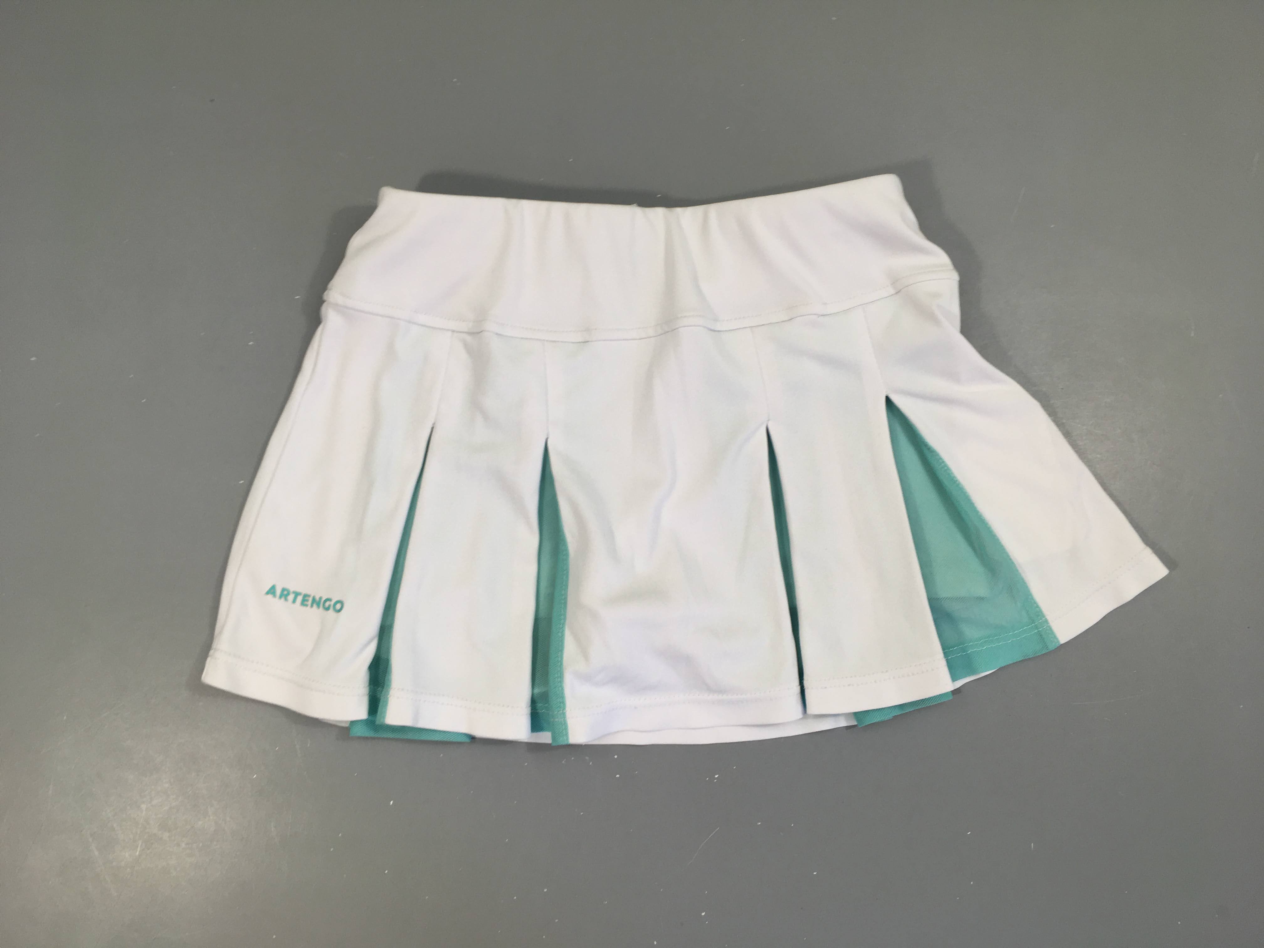 Jupe/short de tennis blanc-turquoise Artengo
