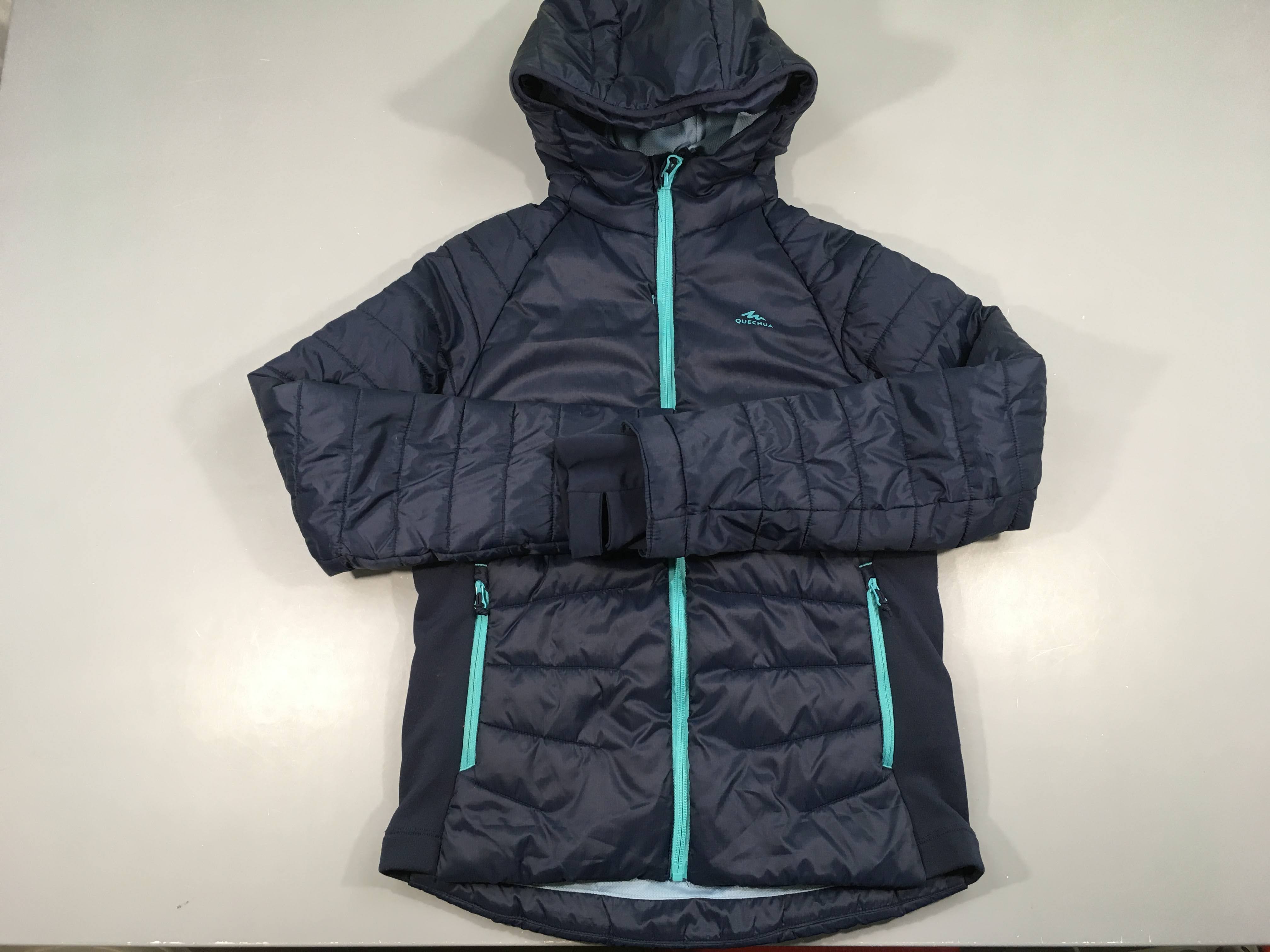 Doudoune light à capuche bleu foncé Quechua