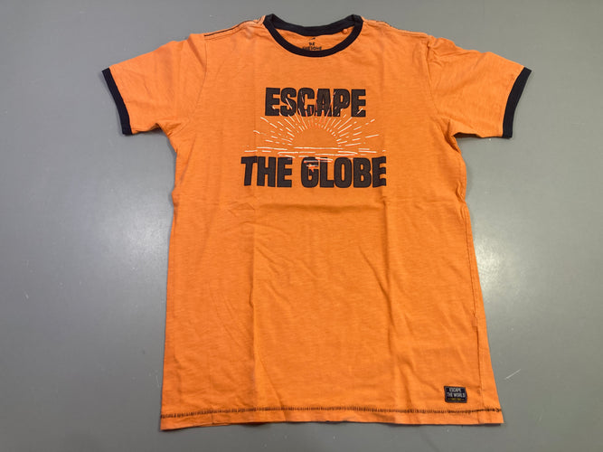 T-shirt m.c orange col marine Escape The Globe, Be Awesome, moins cher chez Petit Kiwi