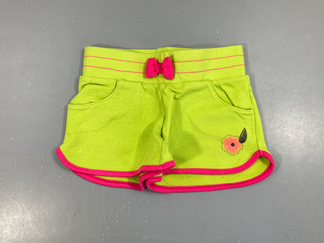 Short molleton vert anis bouloché, moins cher chez Petit Kiwi