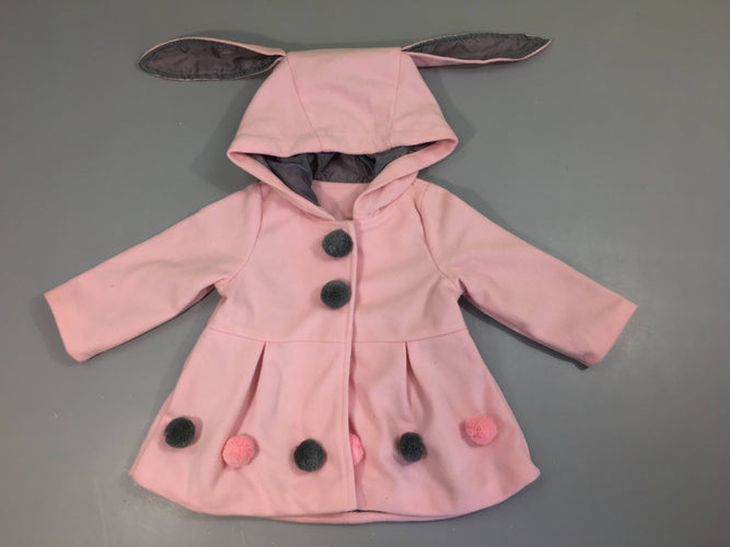 Veste à capuche Lapin rose, moins cher chez Petit Kiwi