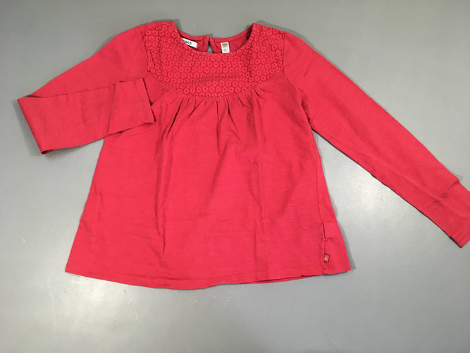 T-shirt ml fuchsia texturé haut, moins cher chez Petit Kiwi