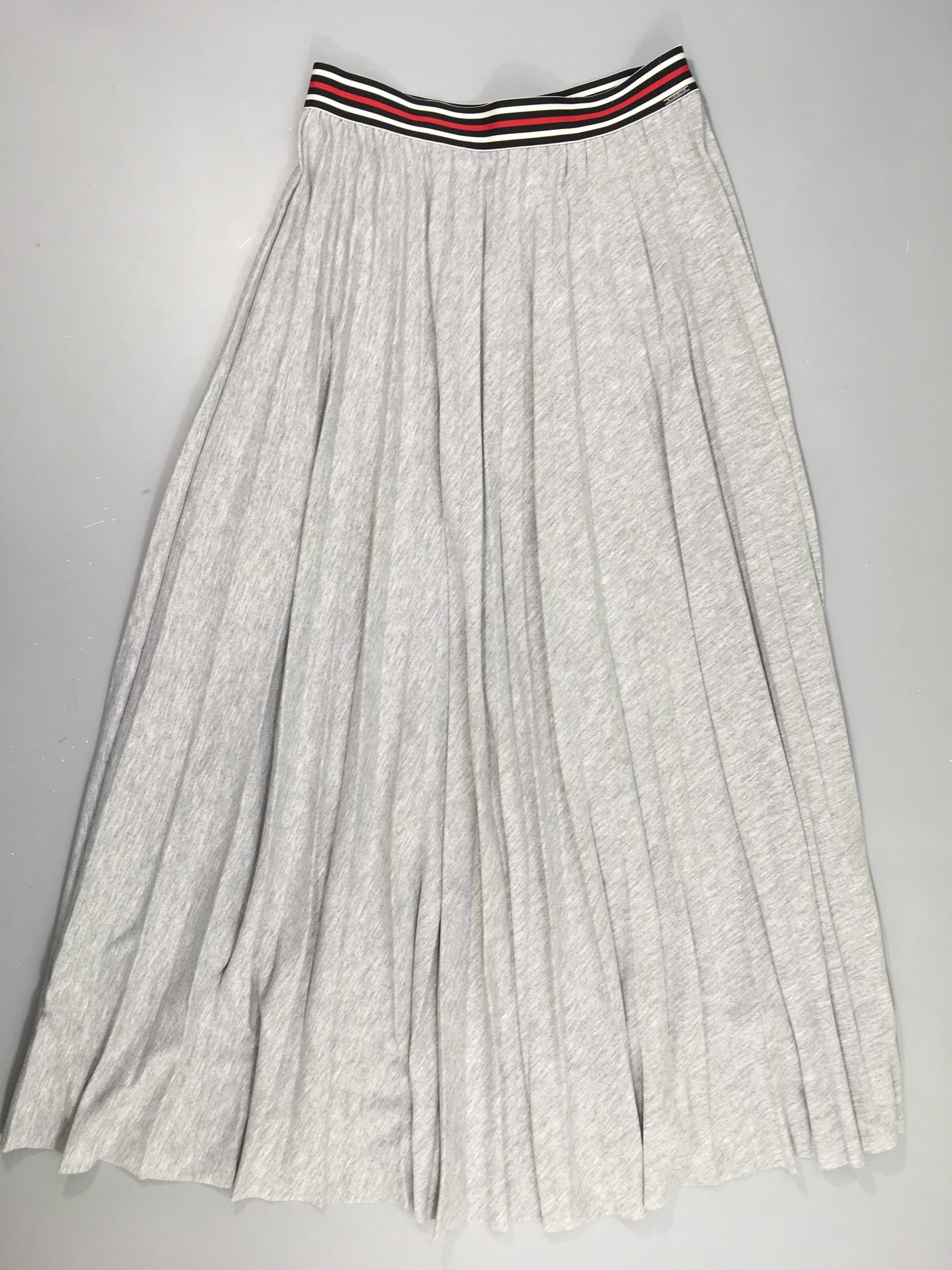 Jupe longue jersey pilssé gris