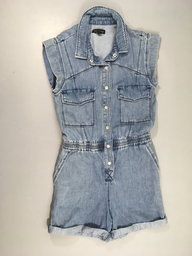 Combishort denim, moins cher chez Petit Kiwi