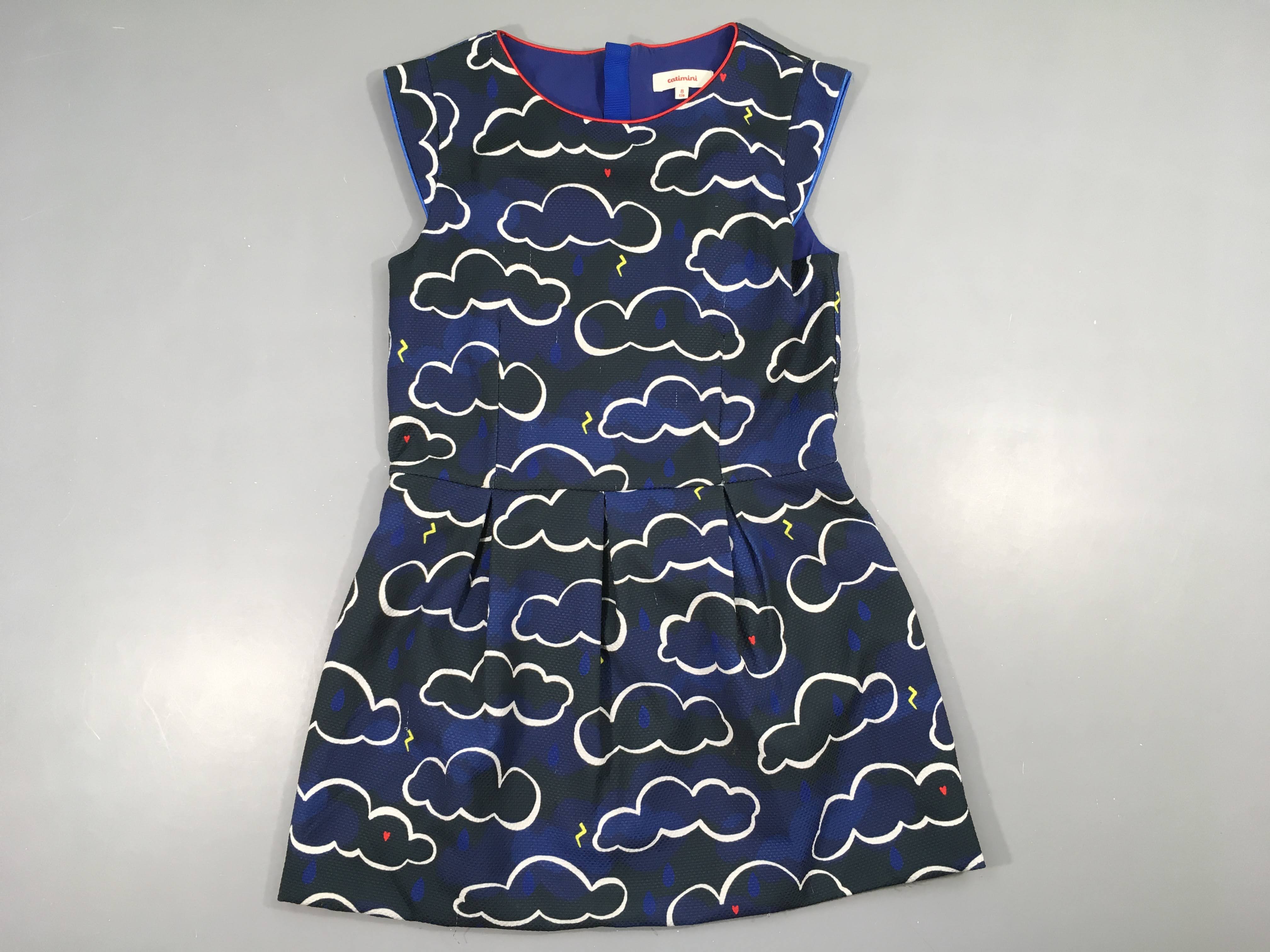 Robe s.m bleue texturée nuages Qques accorcs