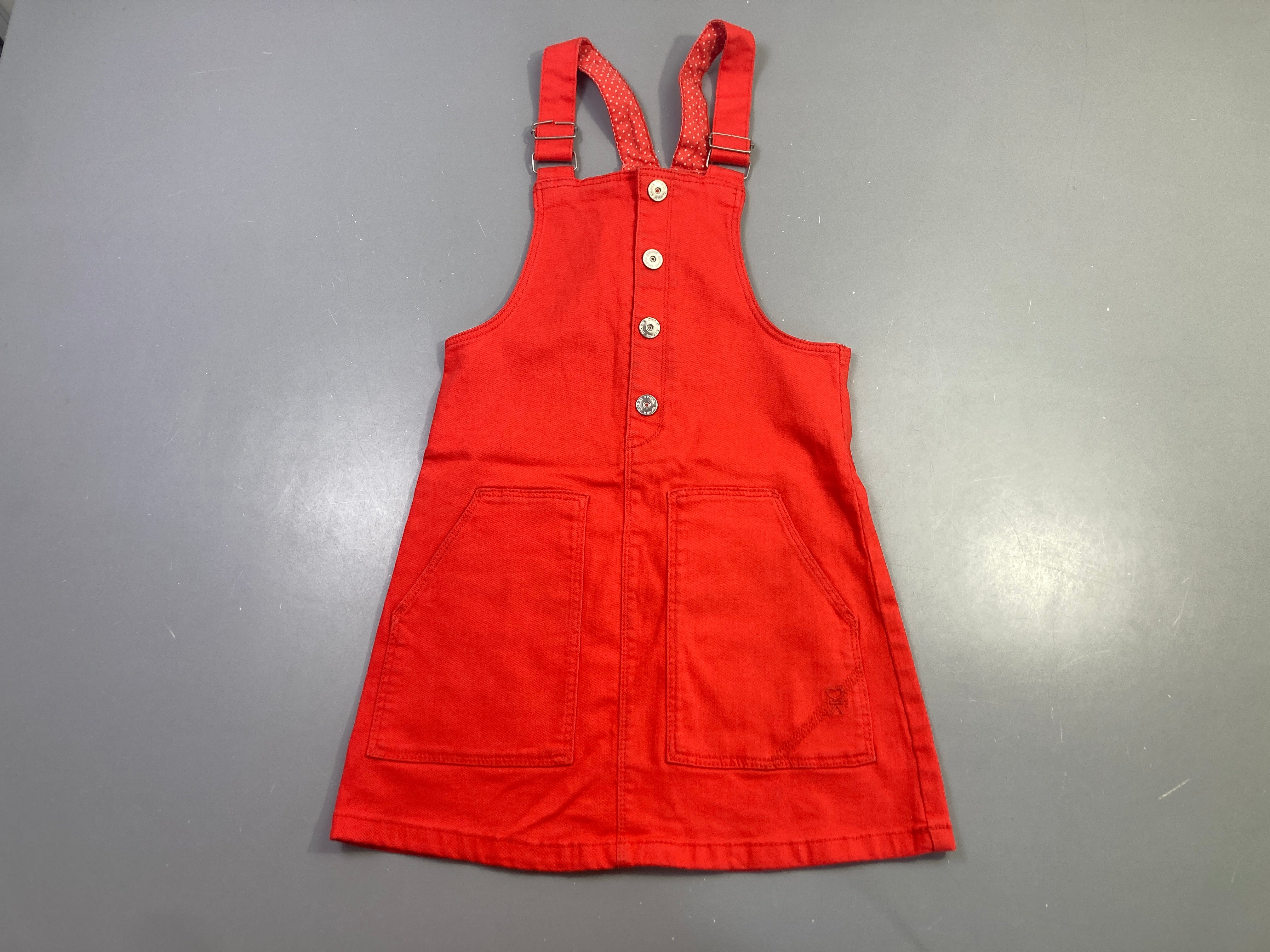 Robe salopette rouge en jean