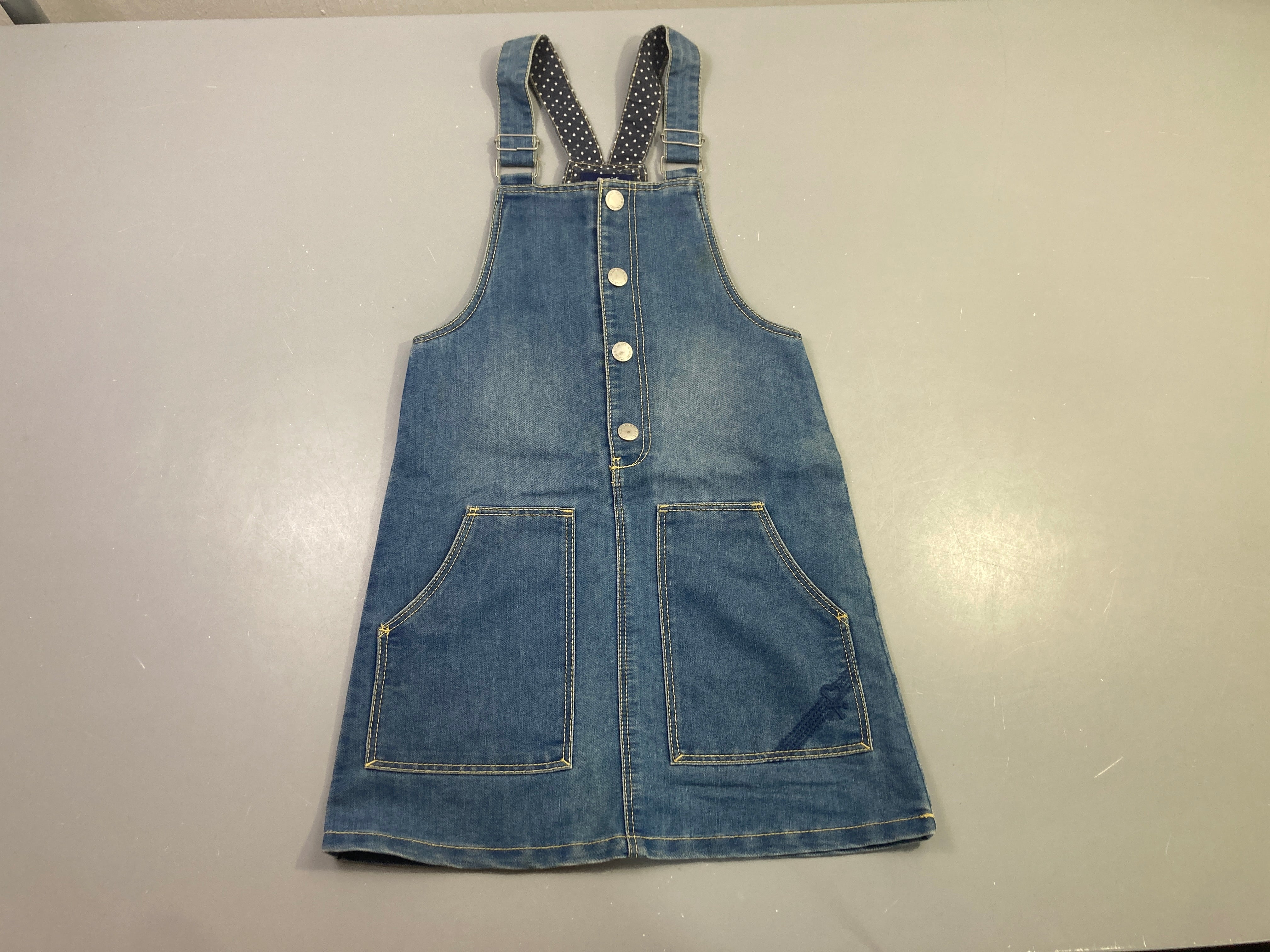 Robe salopette bleu jean effet délavé