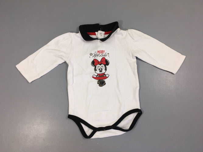 Body ml blanc Minnie, moins cher chez Petit Kiwi