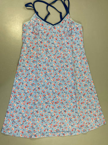 Robe de nuit s.m bleue fleurie, moins cher chez Petit Kiwi