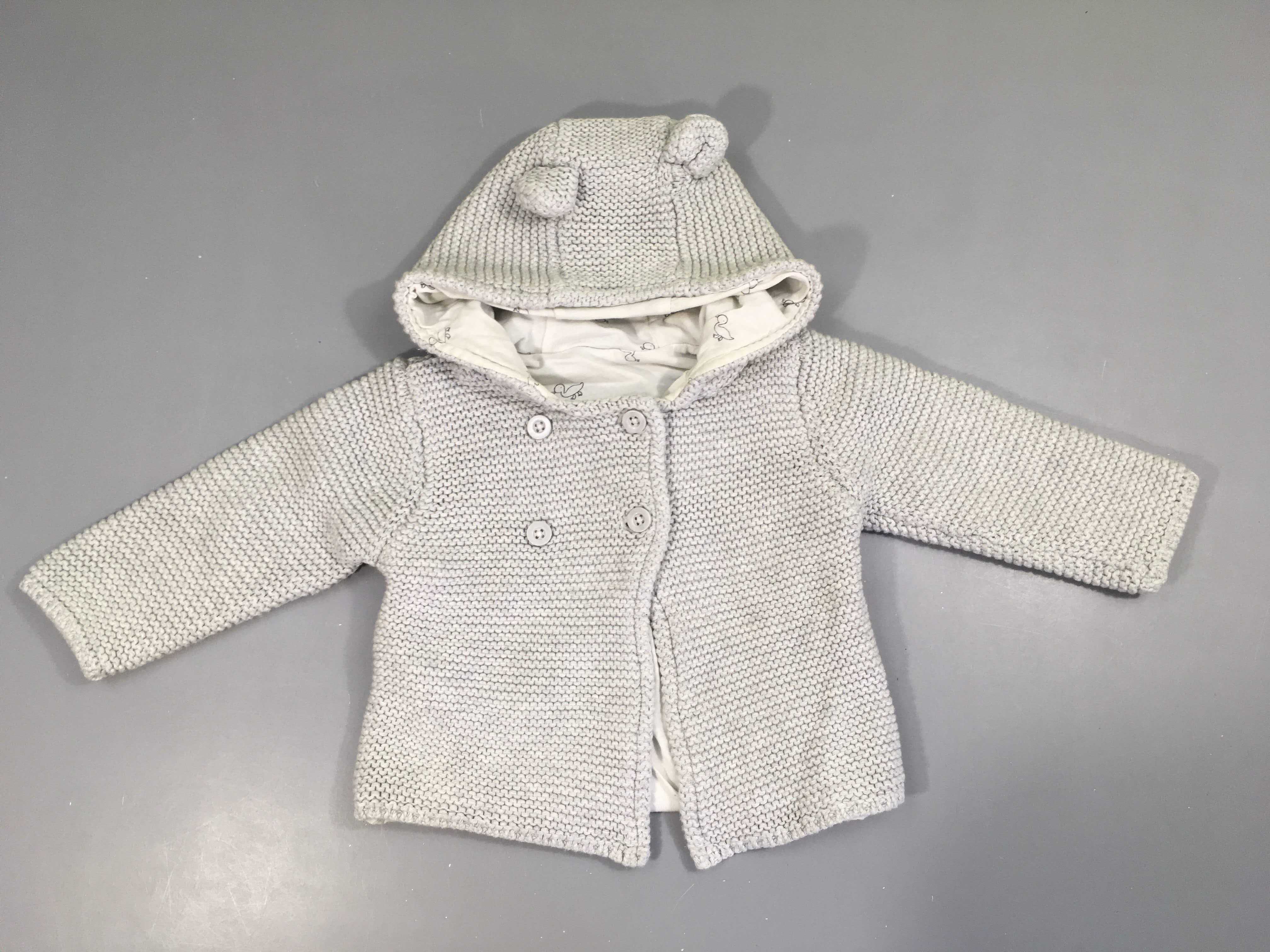 Gilet maille gris doublé jersey