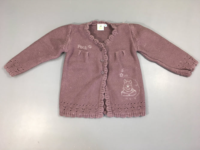 Gilet parme Winnie 10%Laine Bouloché, moins cher chez Petit Kiwi
