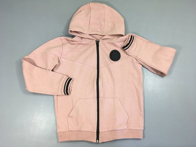 Sweat zippé à capuche rose pâle 84, moins cher chez Petit Kiwi