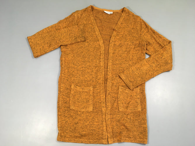 Gilet moutarde chiné, moins cher chez Petit Kiwi