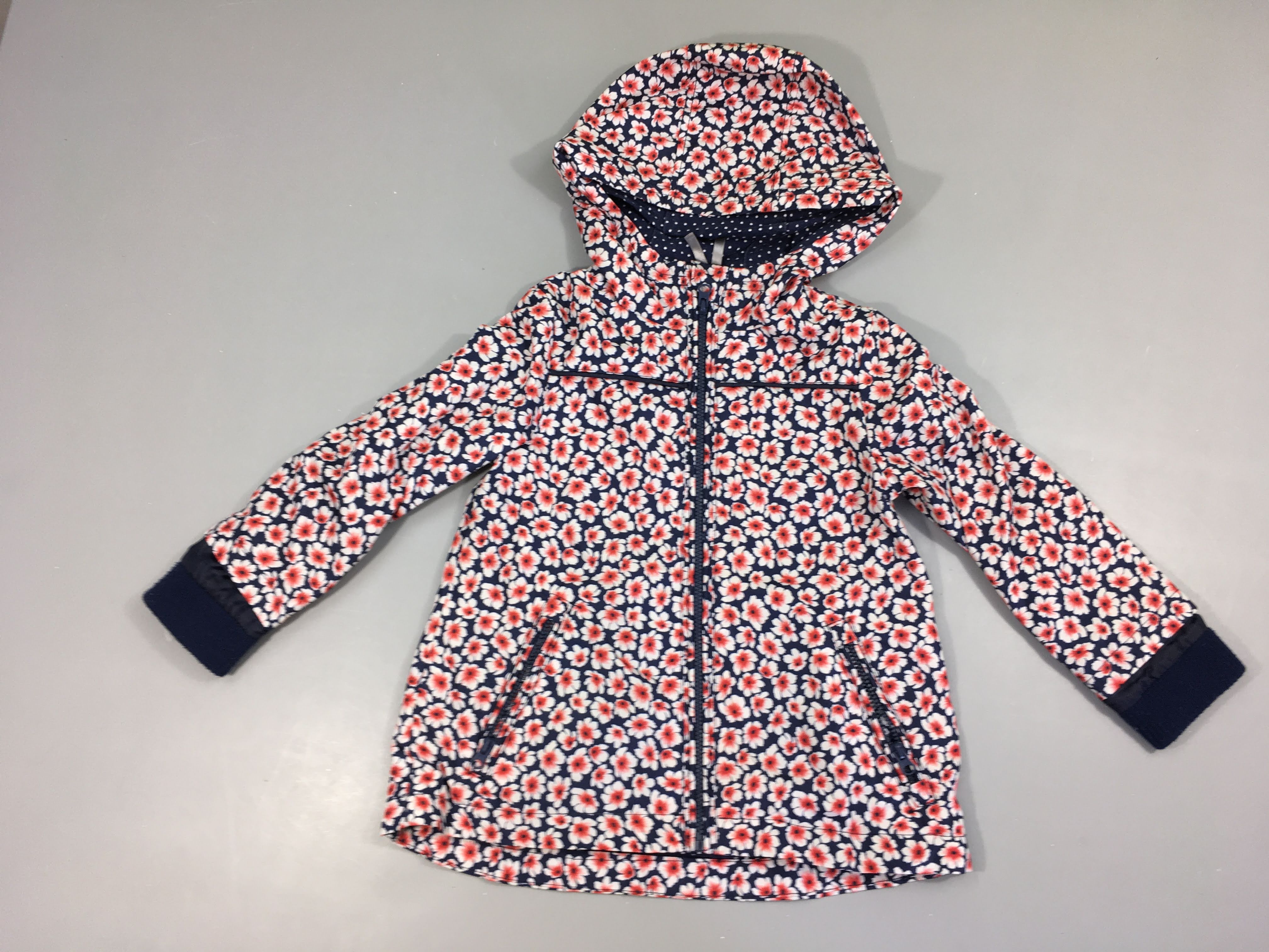 Veste légère acp bleue fleurie