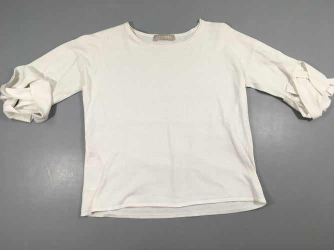 T-shirt m.c texturé blanc effet manches Stefanel, moins cher chez Petit Kiwi