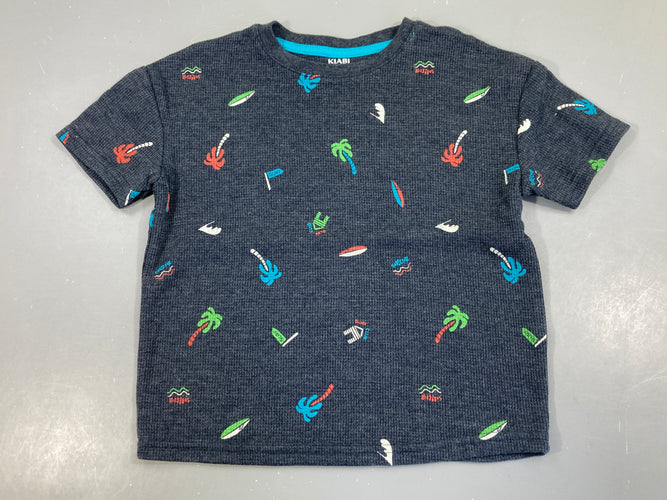 T-shirt m.c texturé gris palmier, moins cher chez Petit Kiwi
