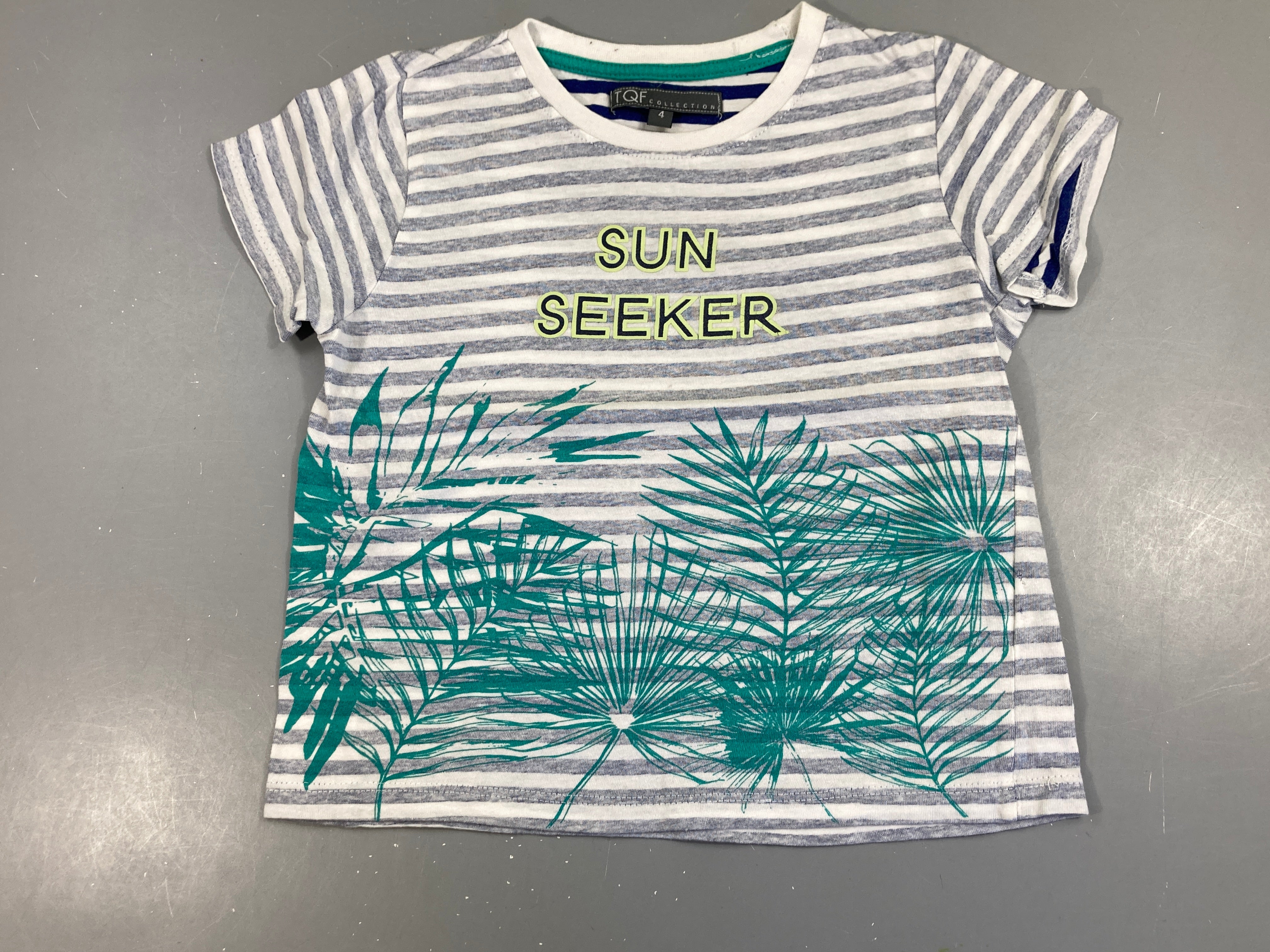 T-shirt m.c bleu rayé blanc Sun