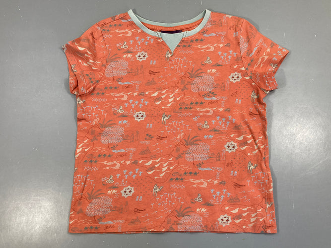 T-shirt m.c orangé motifs désert, moins cher chez Petit Kiwi
