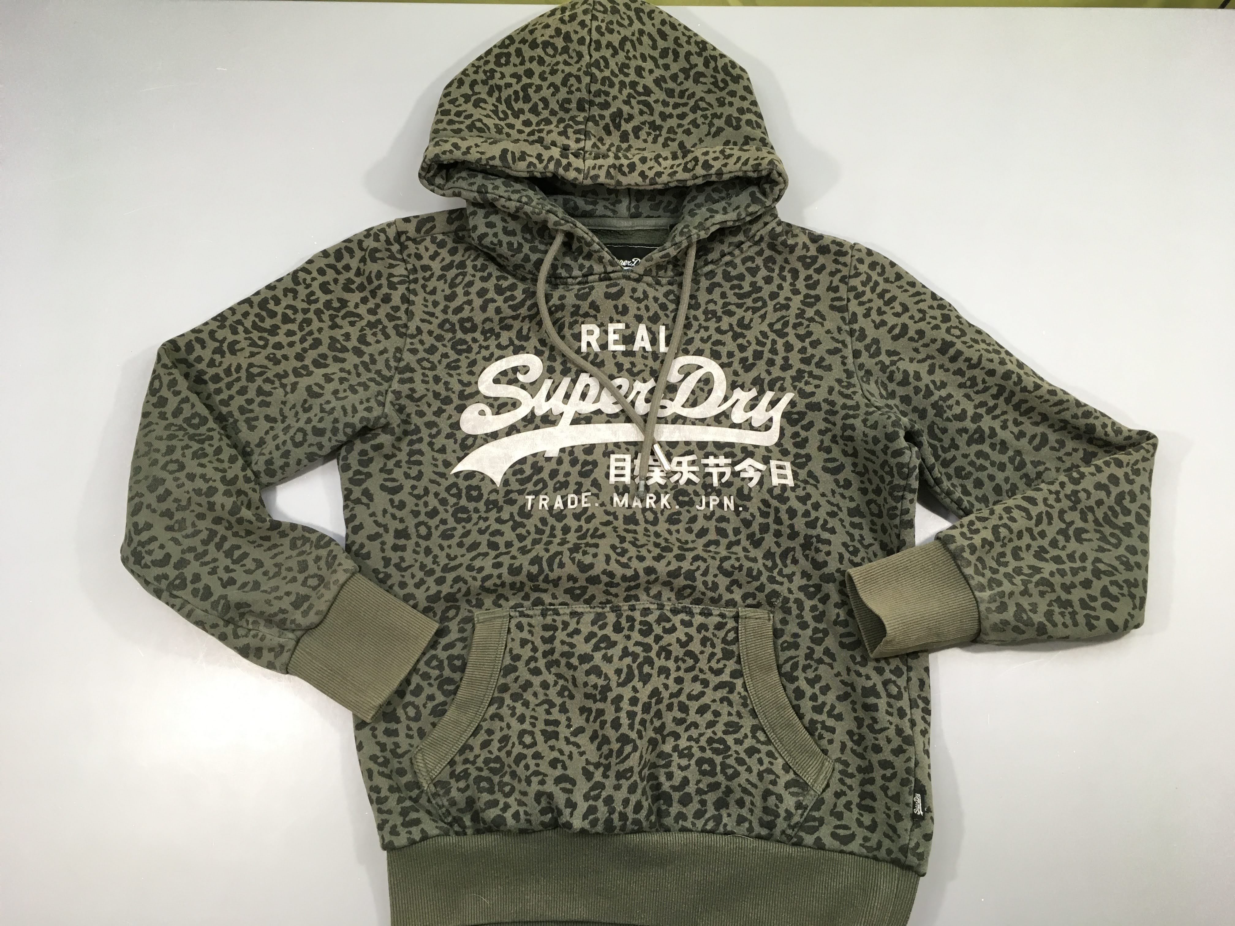 Sweat à capuche kaki léopard noir Superdr.y Légèrement bouloché