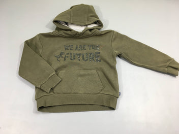 Sweat à capuche kaki we are the future