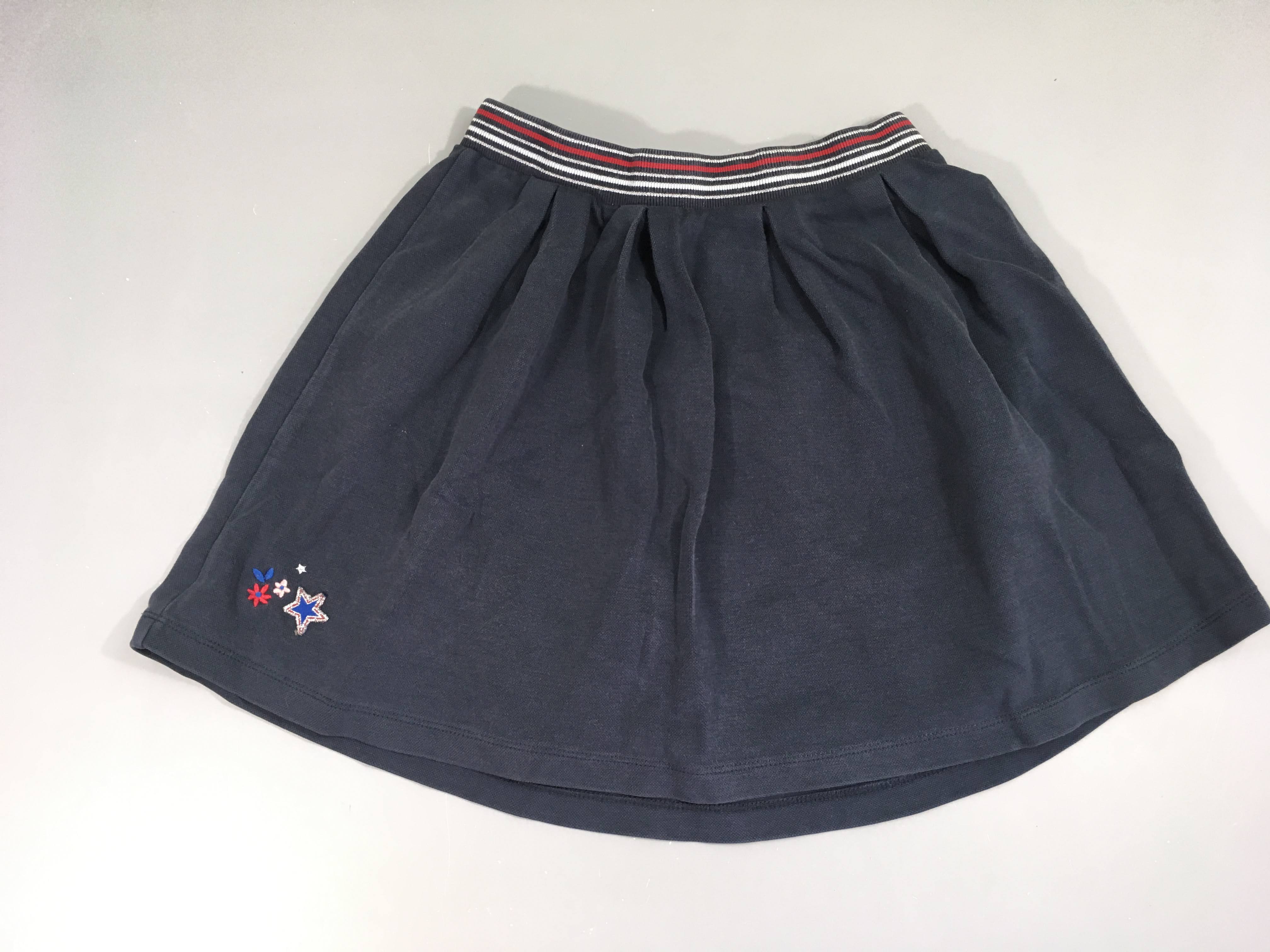 Jupe bf ceinture ry rouge-banc fleurs