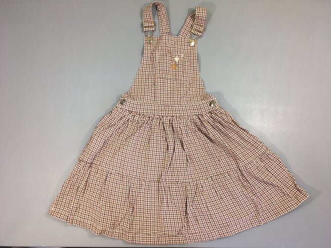 Robe salopette acr brun blanc, moins cher chez Petit Kiwi