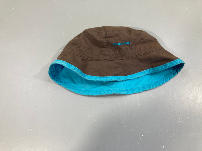 Chapeau réversible brun/bleu, moins cher chez Petit Kiwi
