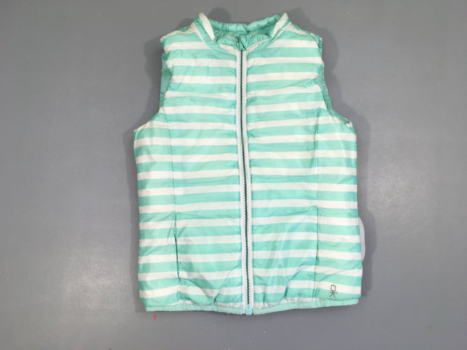 Bodywarmer turquoise réversible rayé, moins cher chez Petit Kiwi