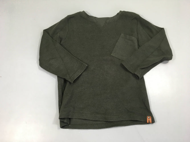 T-shirt m.l kaki texturé poche, moins cher chez Petit Kiwi