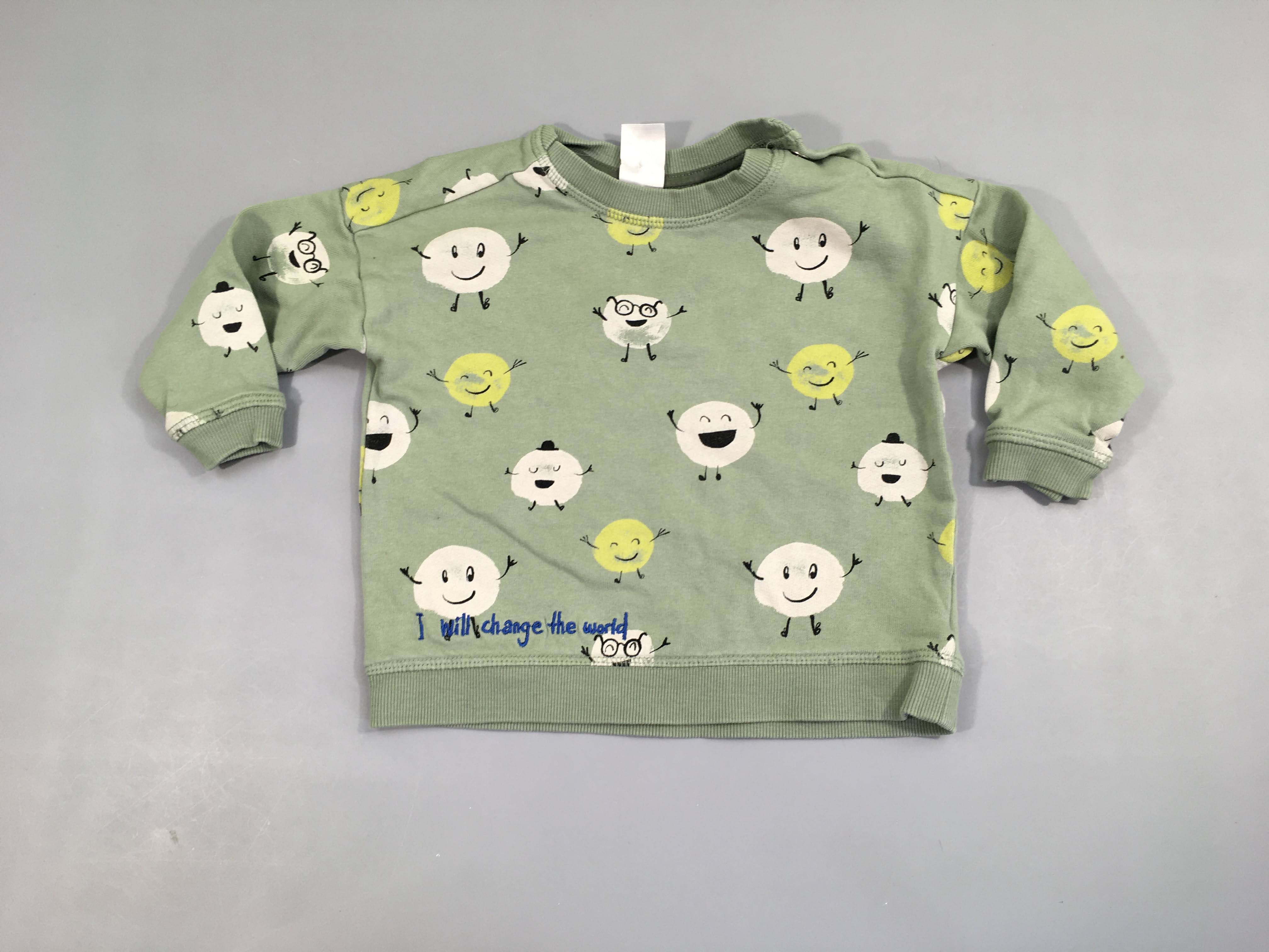 Sweat léger vert personnages