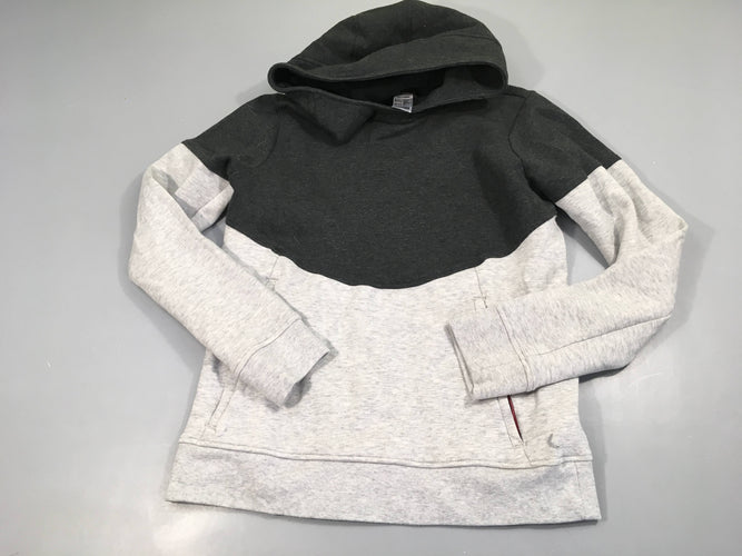 Sweat à capuche gris foncé-gris, moins cher chez Petit Kiwi